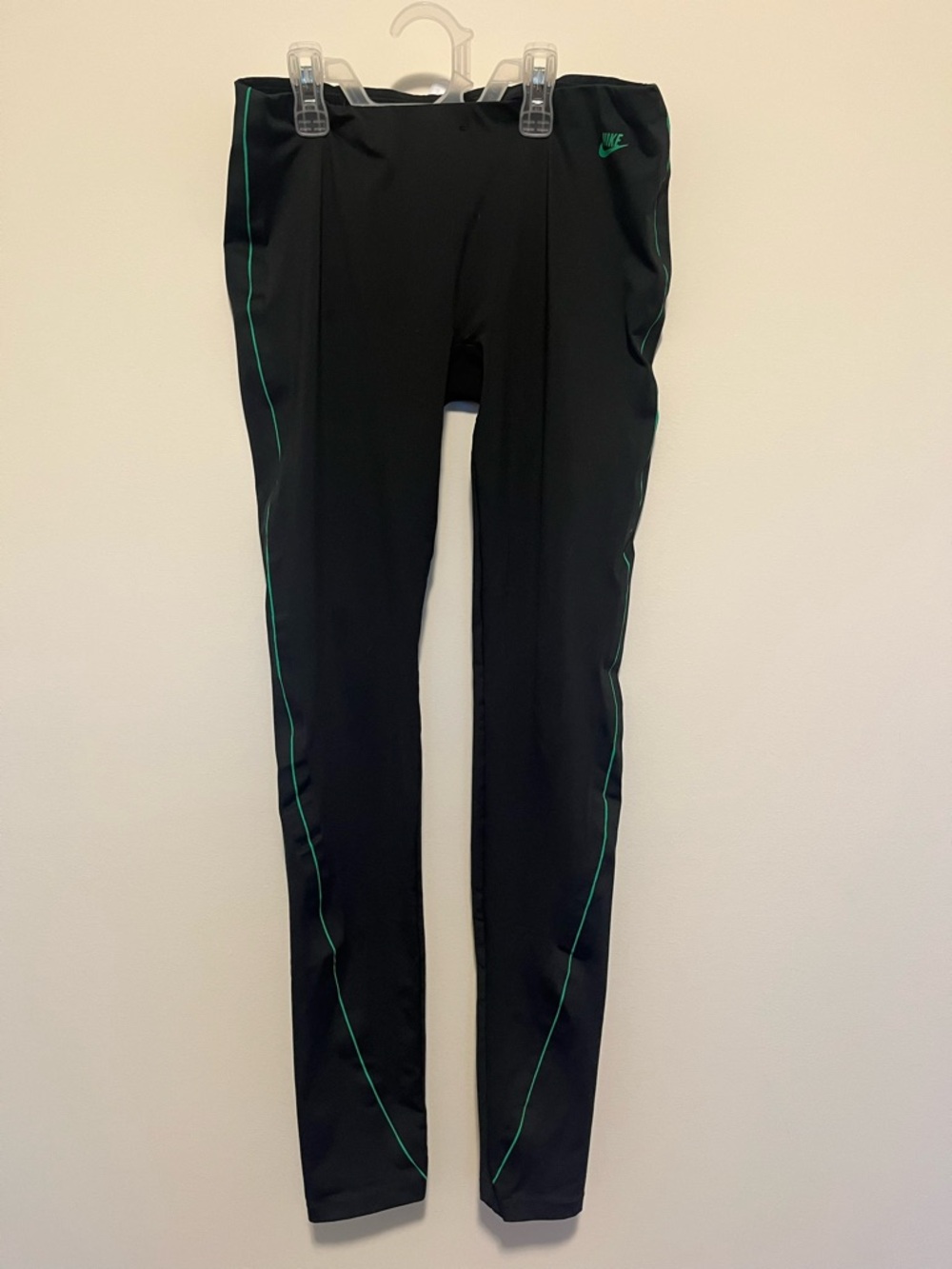 Nike Black Leggings with Green Trim